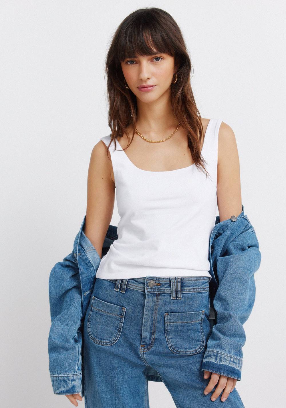Camiseta de Tirantes de Doble Tejido Springfield
