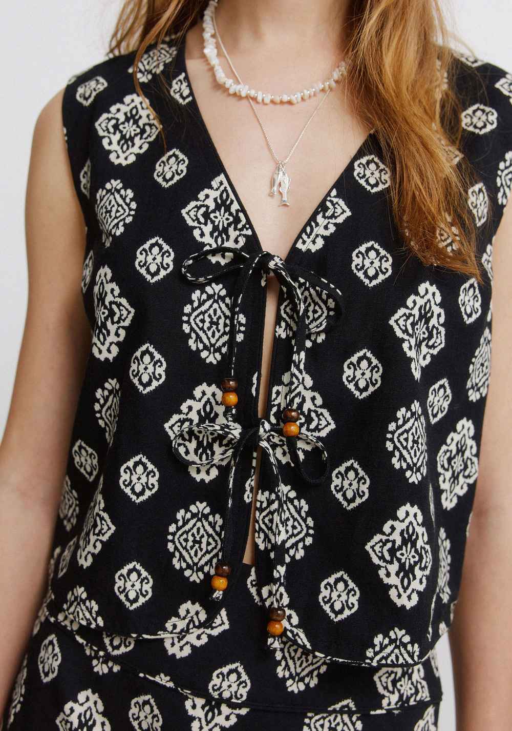 Chaleco de Lino con Estampado Étnico Springfield 3
