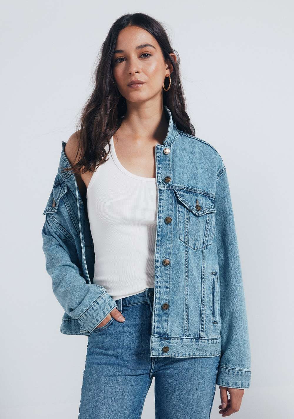 Chaqueta de Jeans Oversized Springfield Imagen Principal