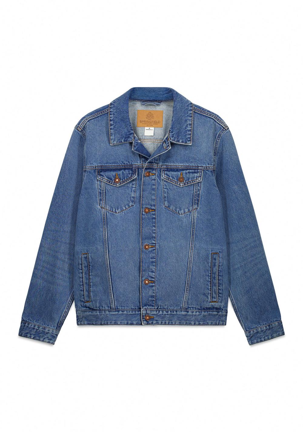 Chaqueta de Mezclilla Efecto Lavado Medio Oscuro Springfield 6