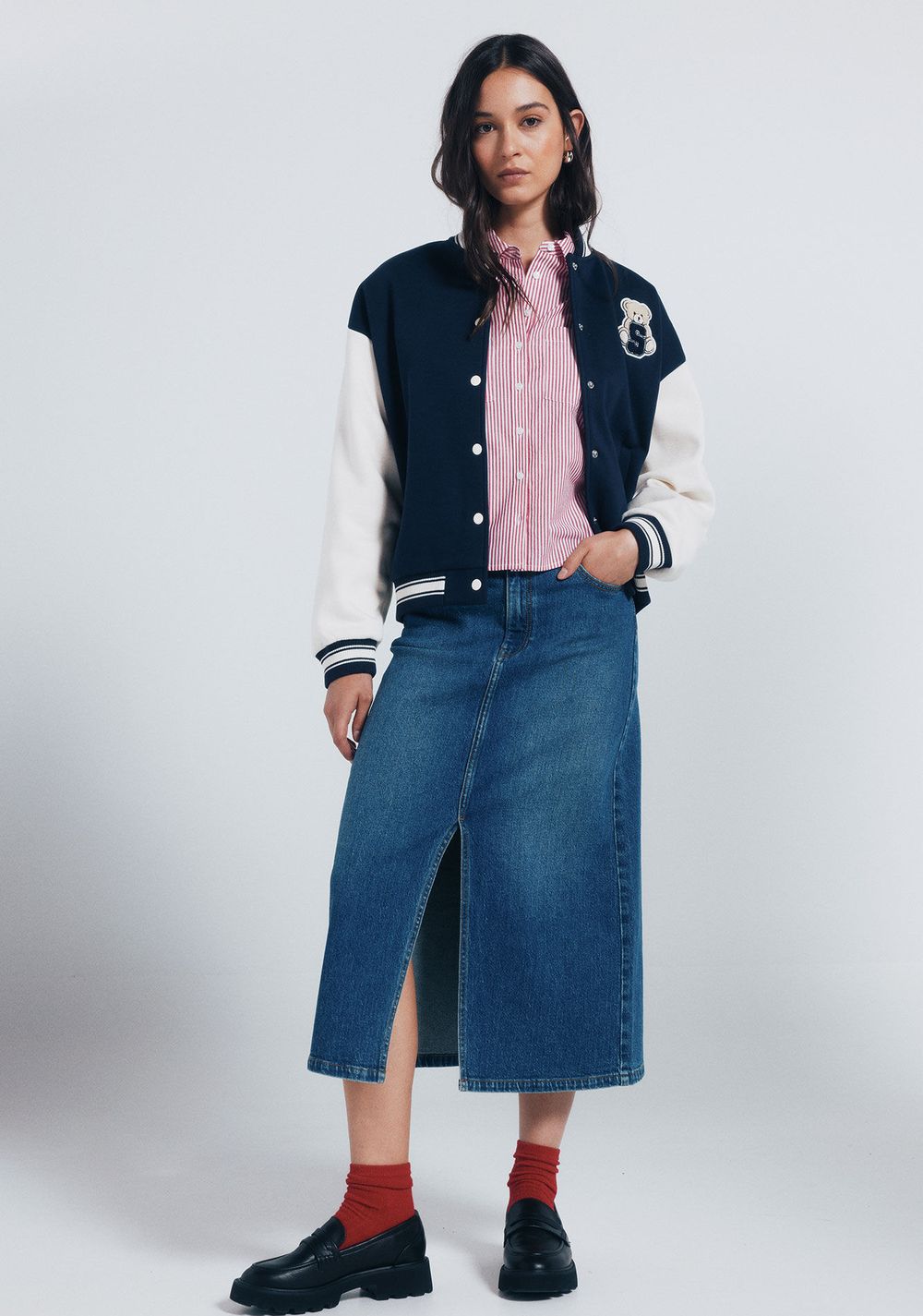 Falda Midi de Jeans Springfield 7