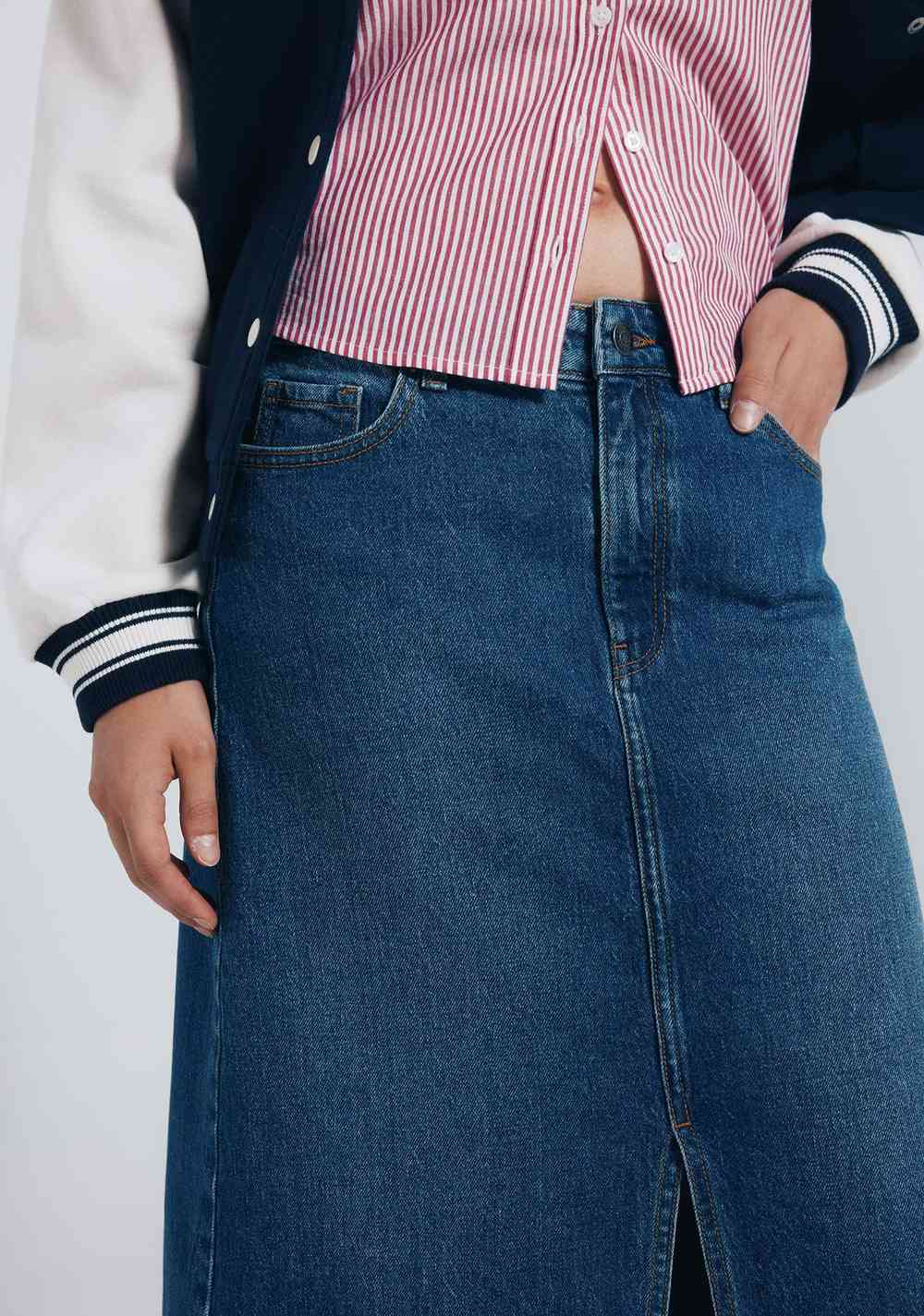 Falda Midi de Jeans Springfield 3