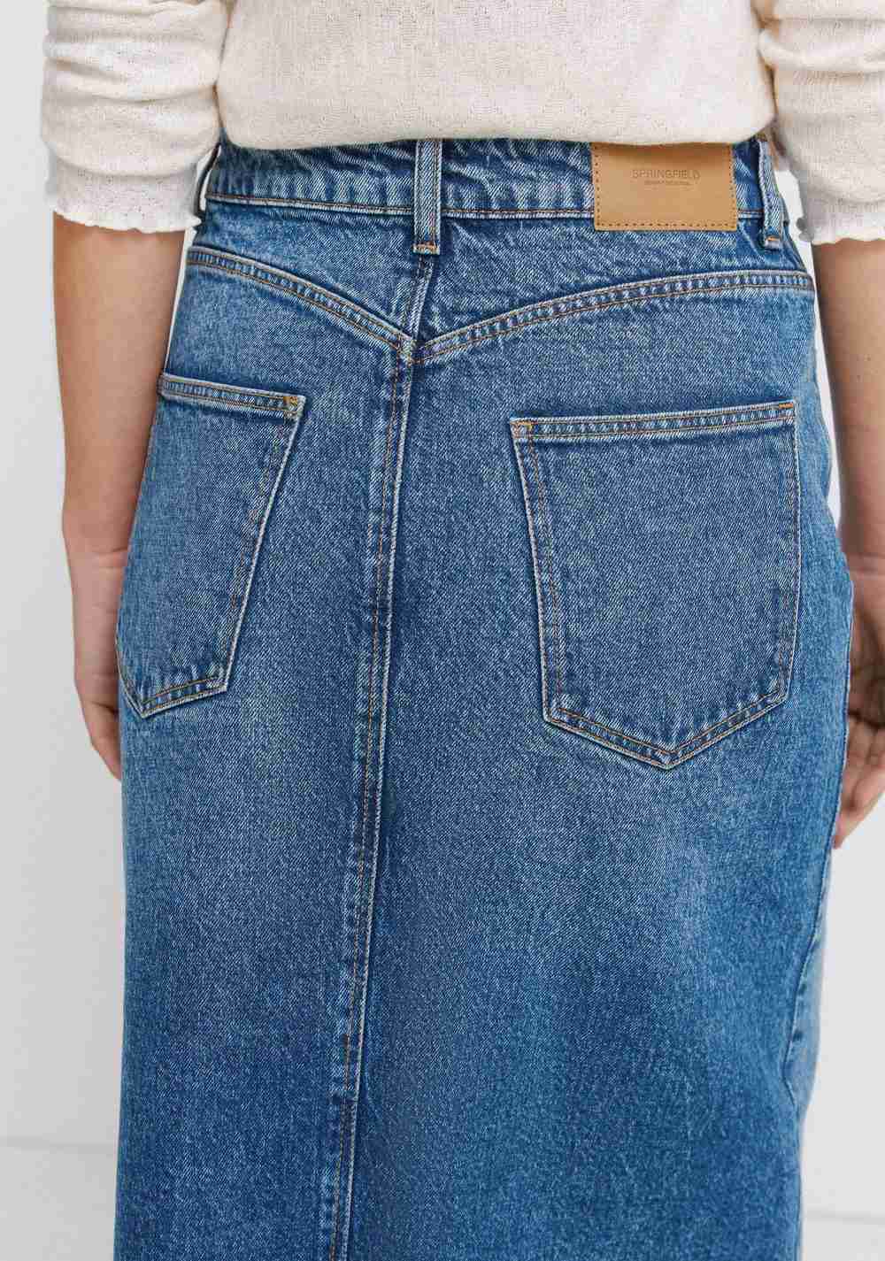 Falda Midi de Mezclilla Springfield 4