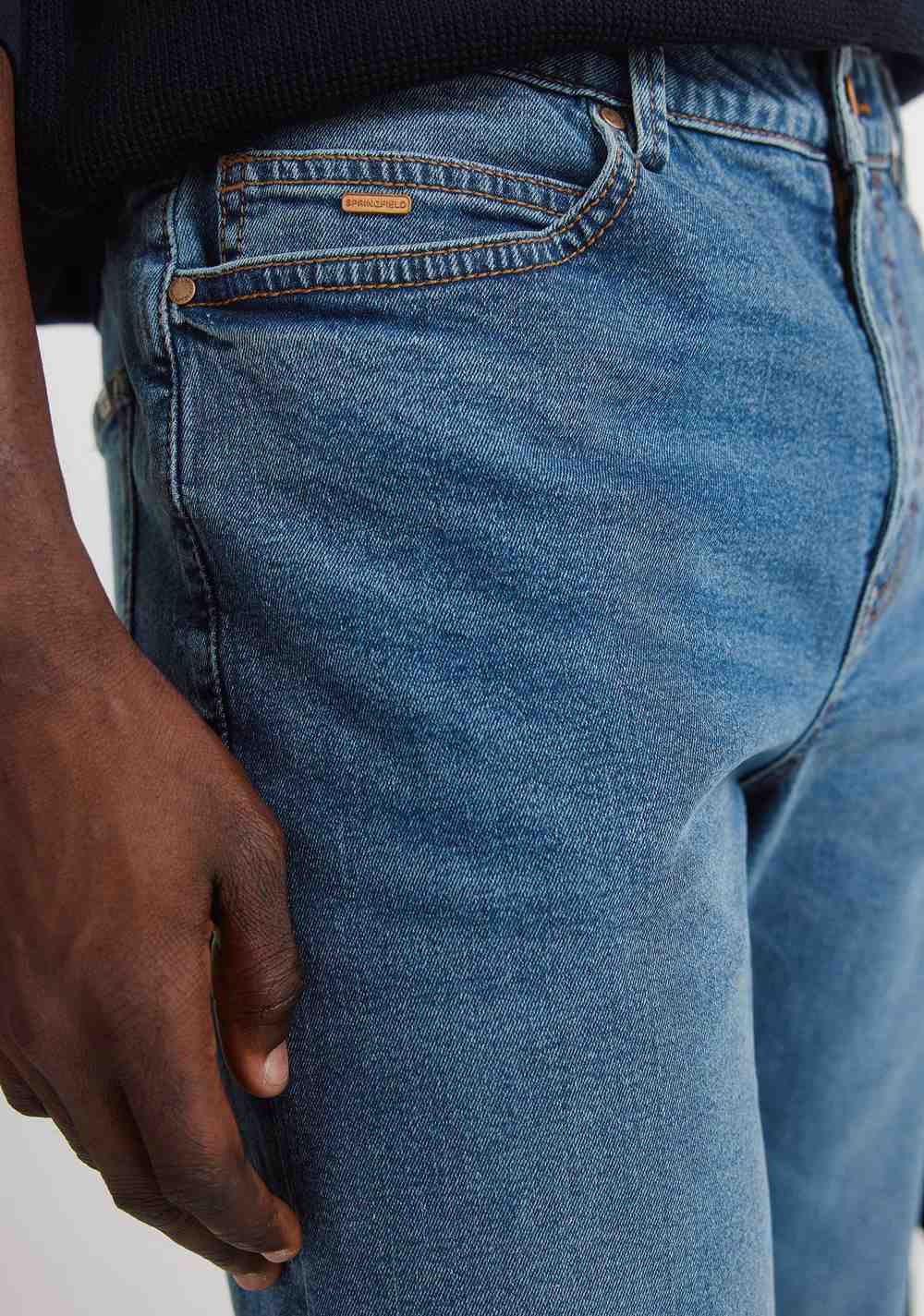 Jeans Efecto Lavado Medio Oscuro Skinny Fit Springfield 3
