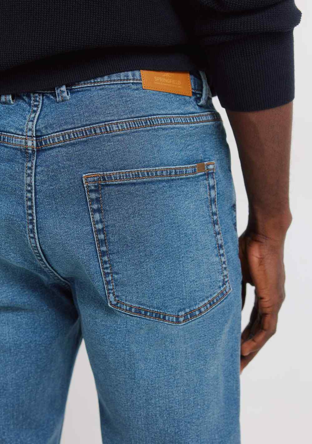 Jeans Efecto Lavado Medio Oscuro Skinny Fit Springfield 4