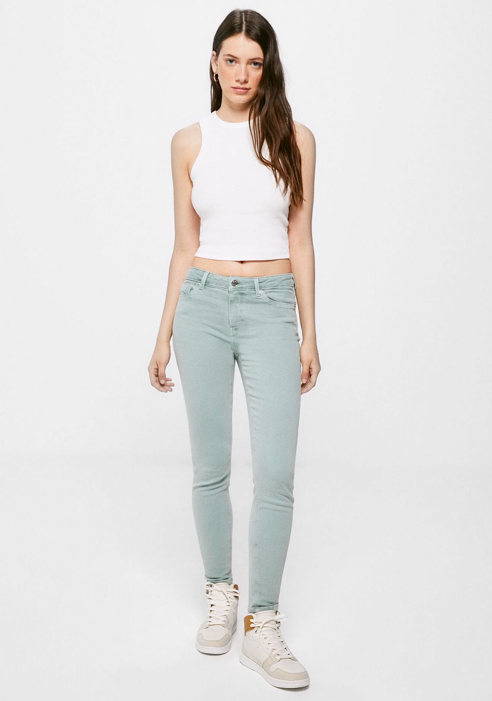 Jeans Slim Cropped Efecto Lavado Sostenible Springfield 2