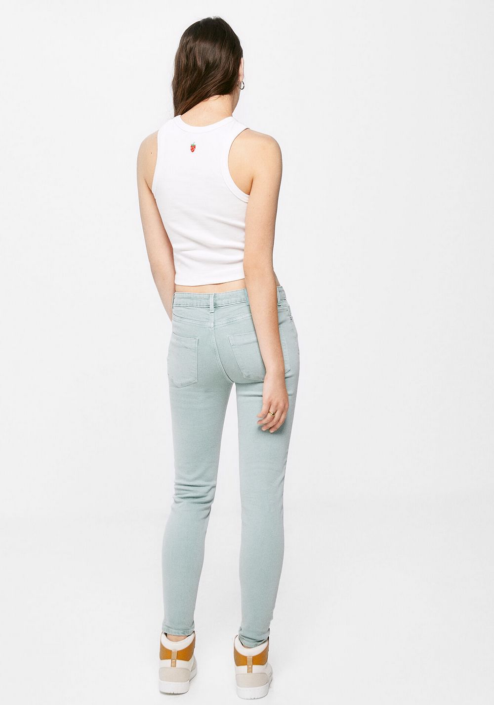 Jeans Slim Cropped Efecto Lavado Sostenible Springfield 3