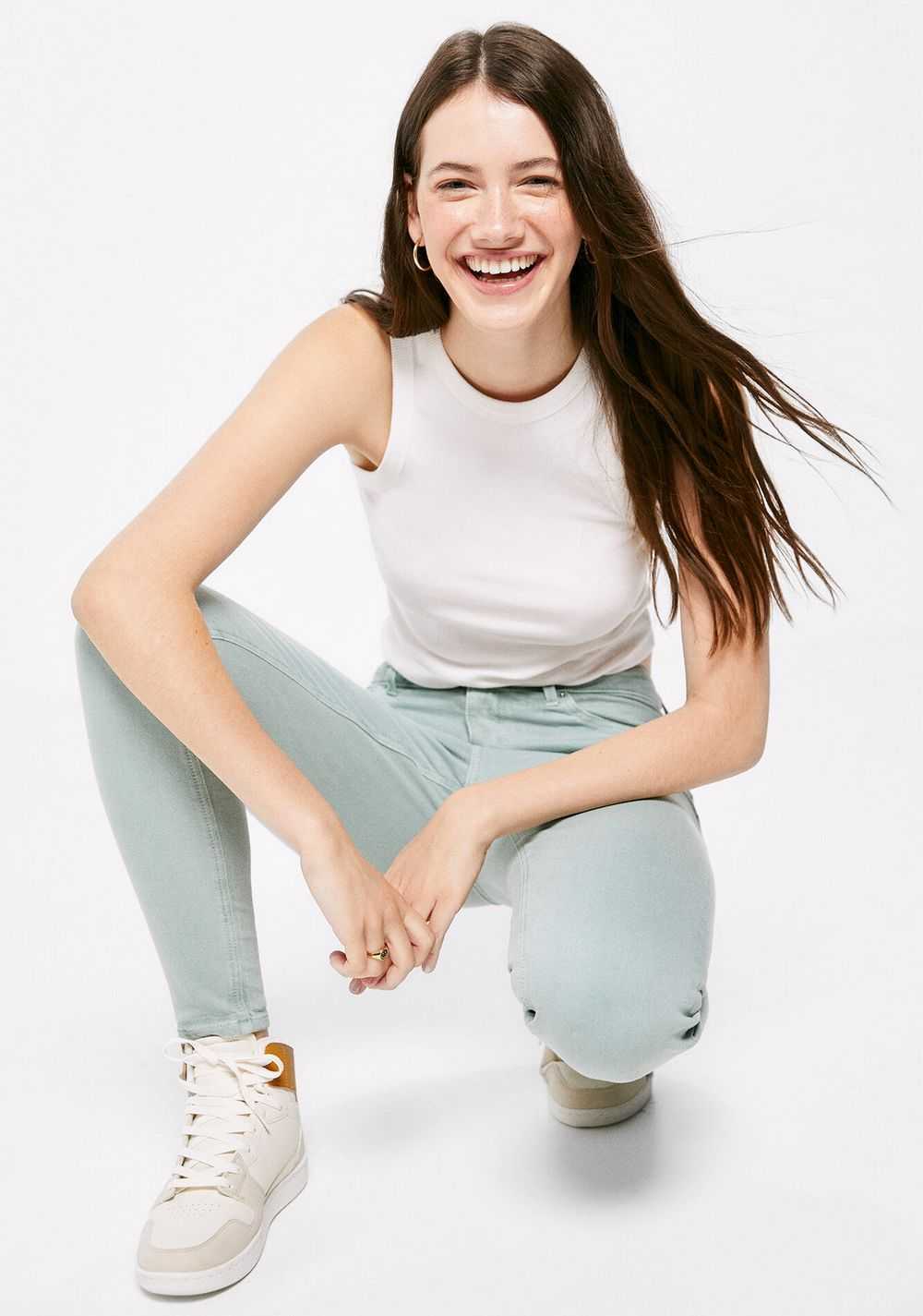 Jeans Slim Cropped Efecto Lavado Sostenible Springfield 7