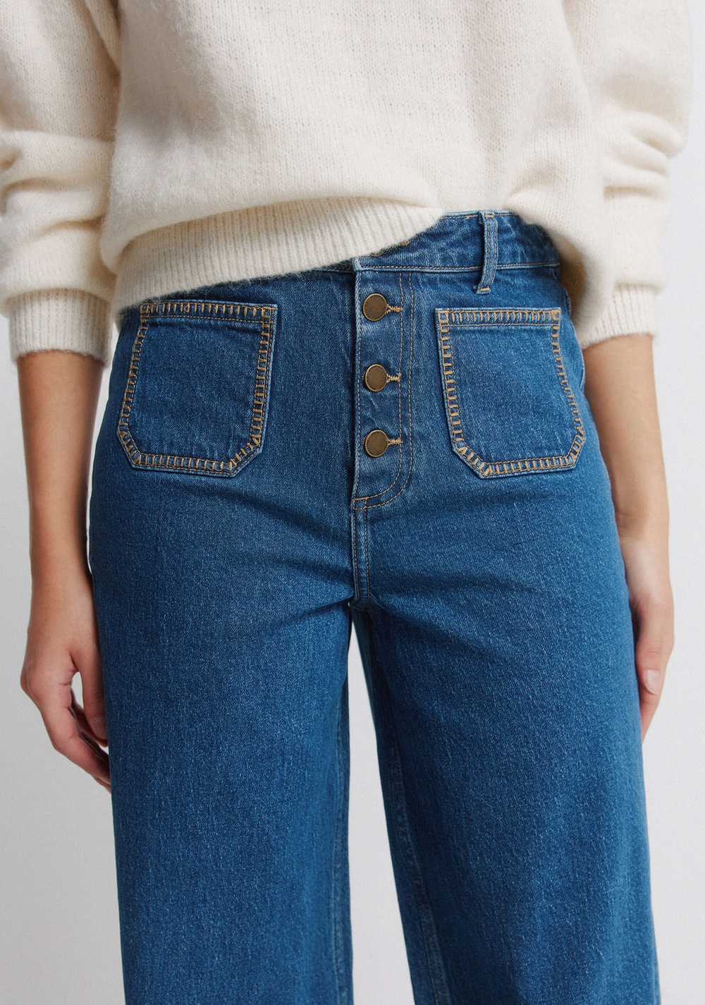 Jeans Súper Anchos con Bolsillos de Parche Springfield 3
