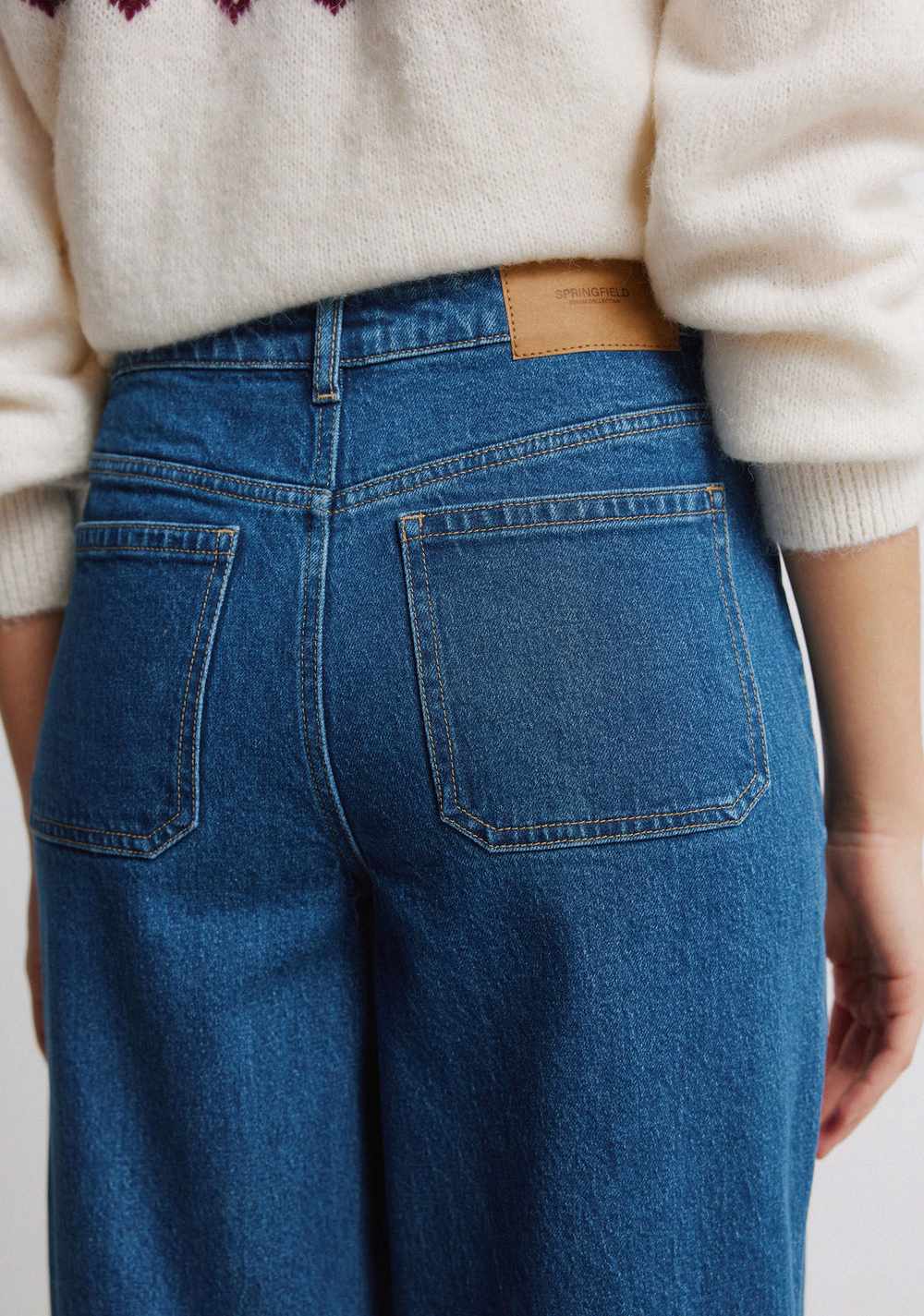 Jeans Súper Anchos con Bolsillos de Parche Springfield 5