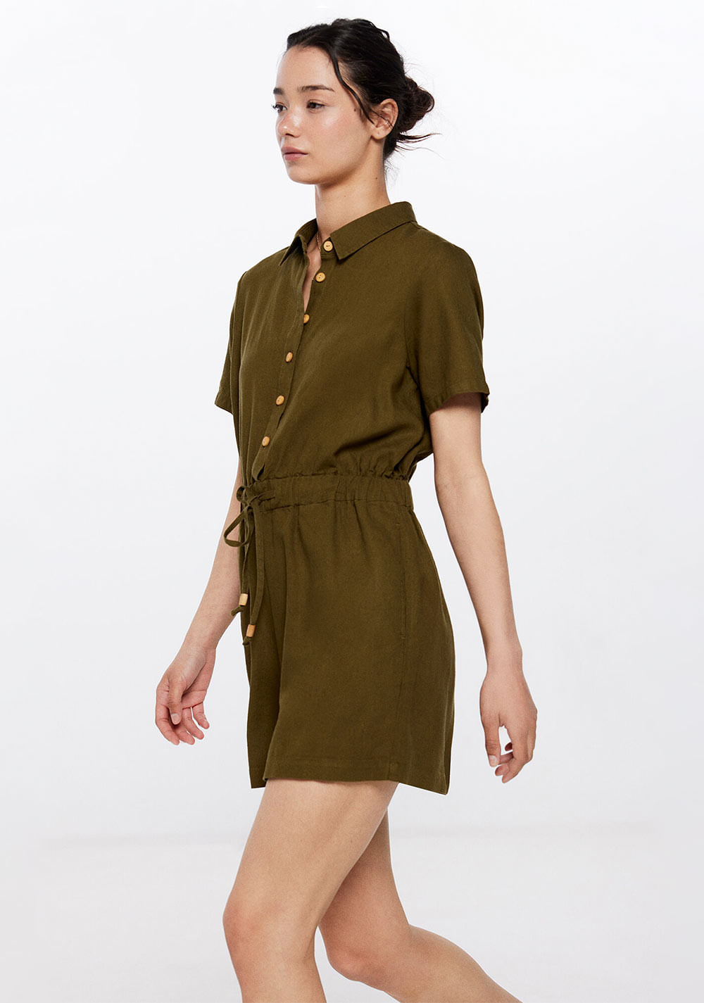 Jumpsuit Corto Camisero Lino Springfield 3