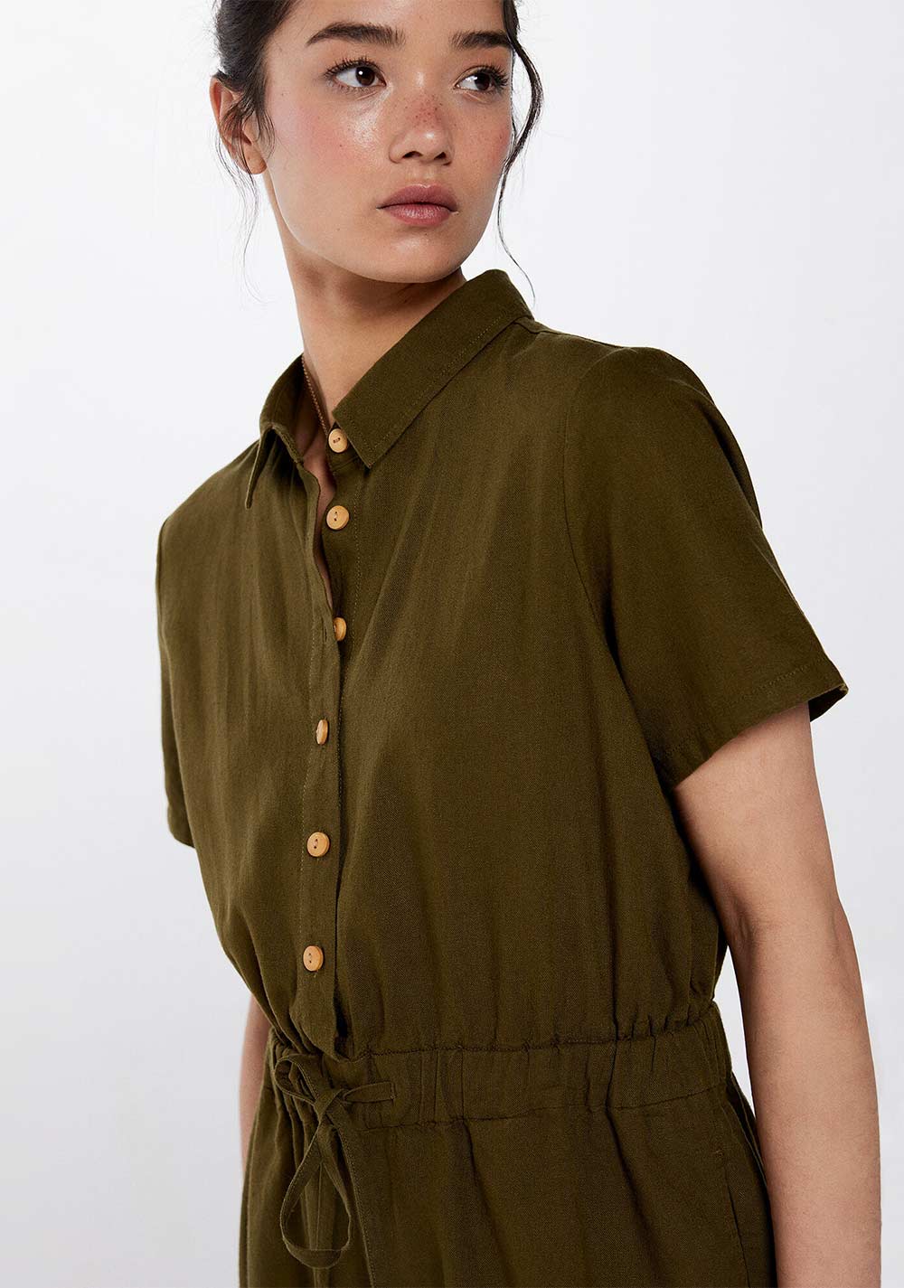 Jumpsuit Corto Camisero Lino Springfield 4