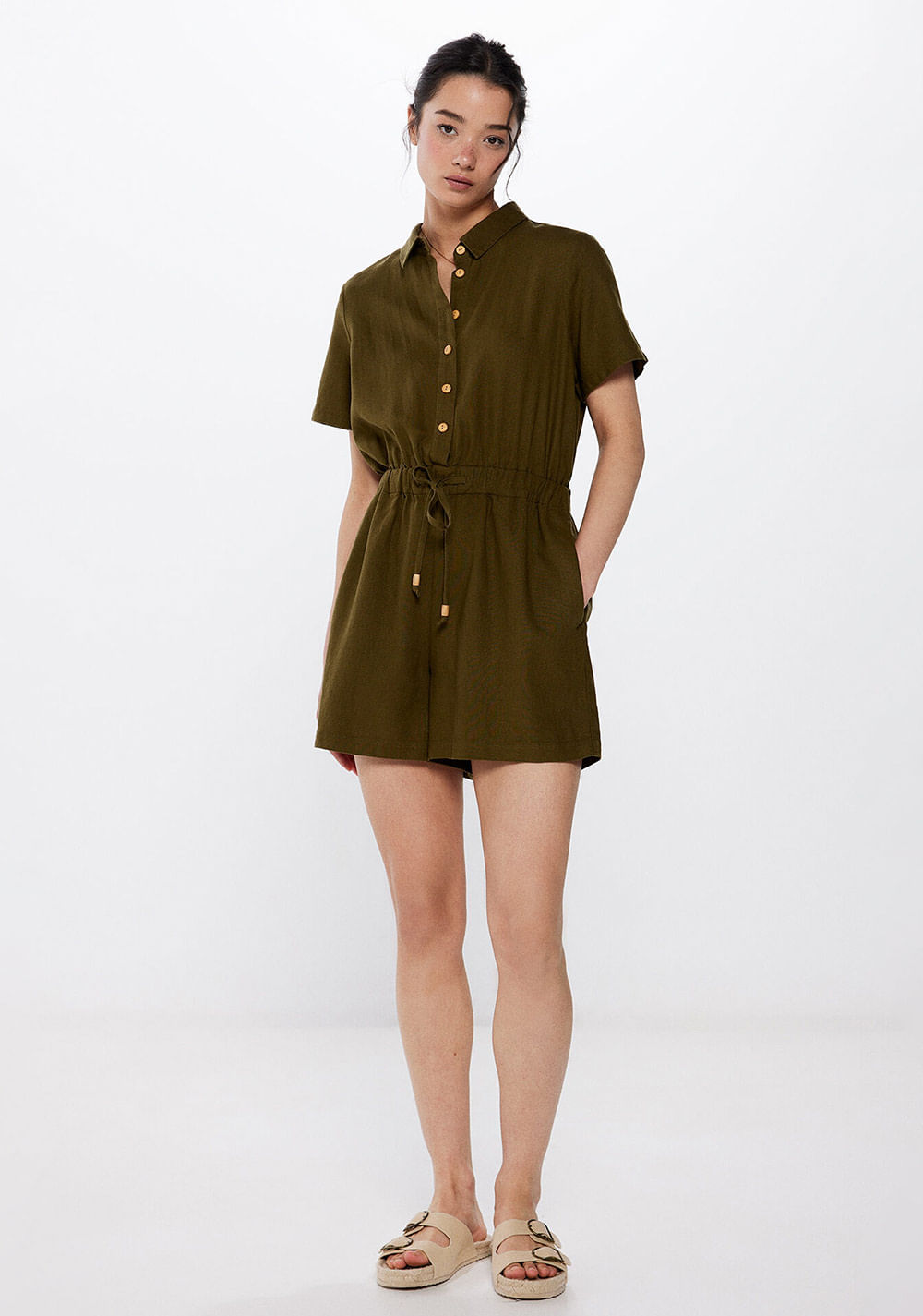 Jumpsuit Corto Camisero Lino Springfield Imagen Principal