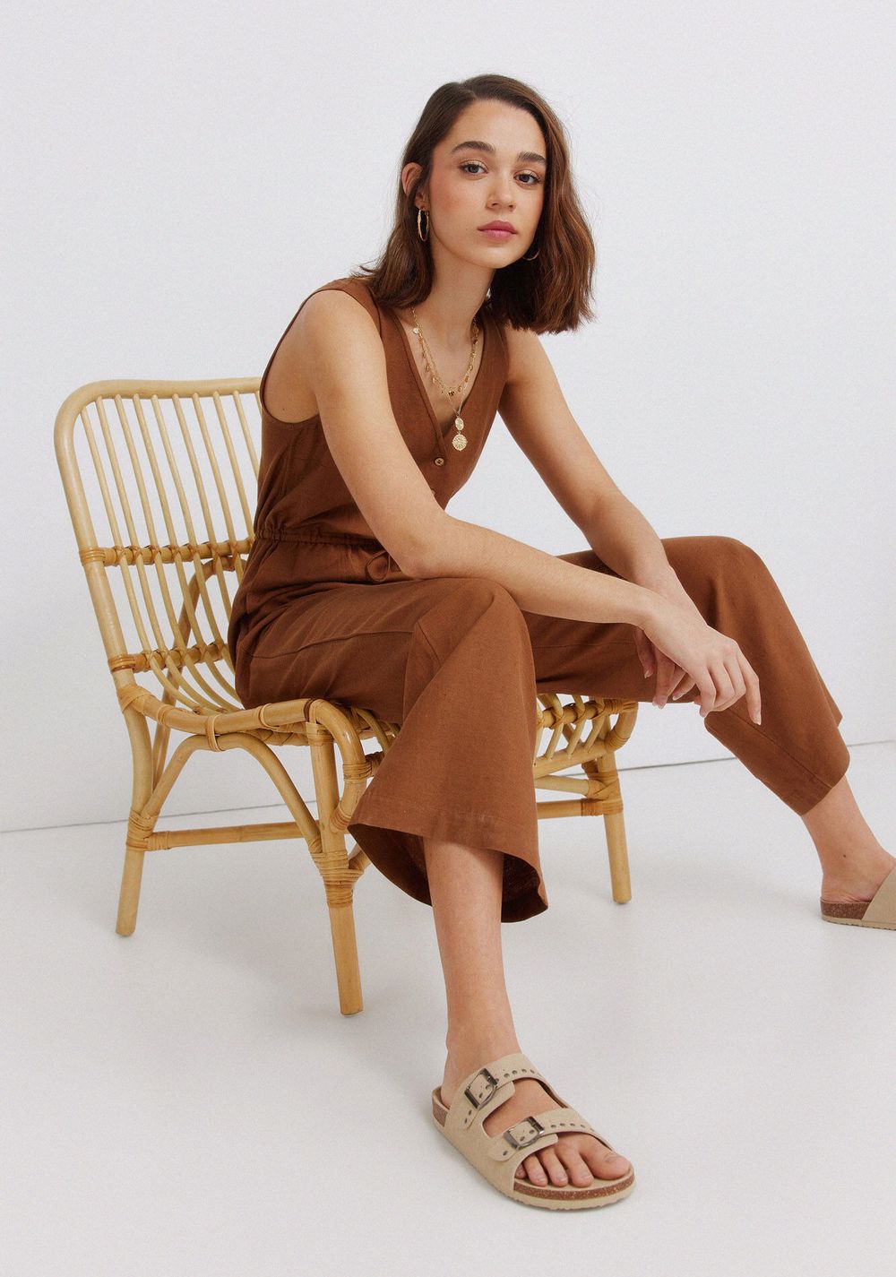 Jumpsuit sin Mangas Estampado de Lino Springfield 2