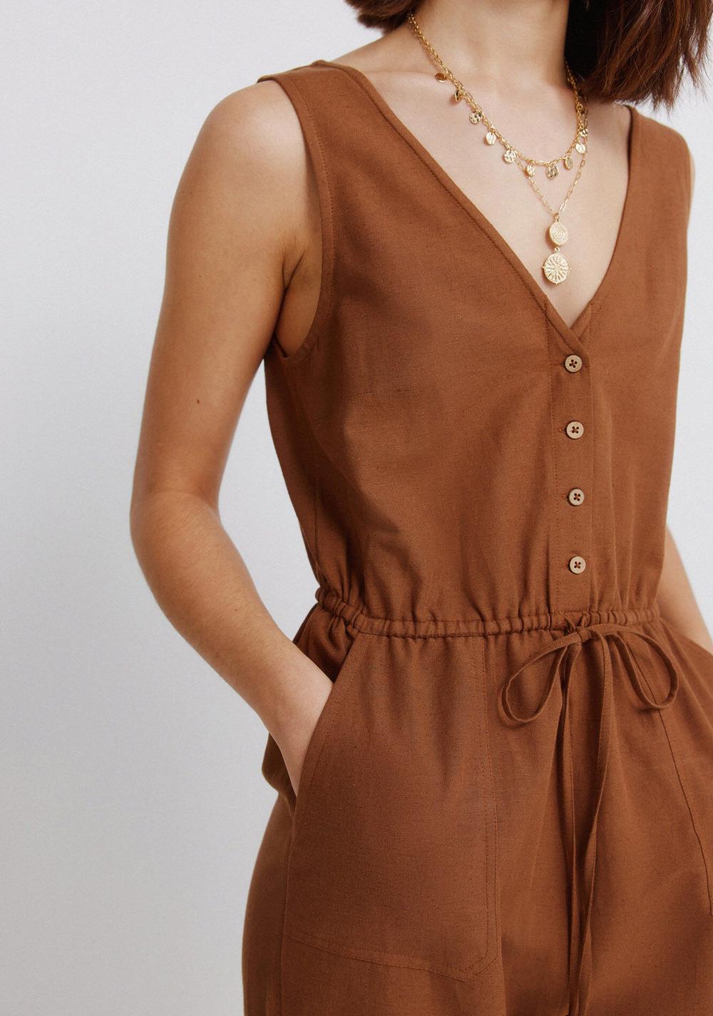 Jumpsuit sin Mangas Estampado de Lino Springfield 4