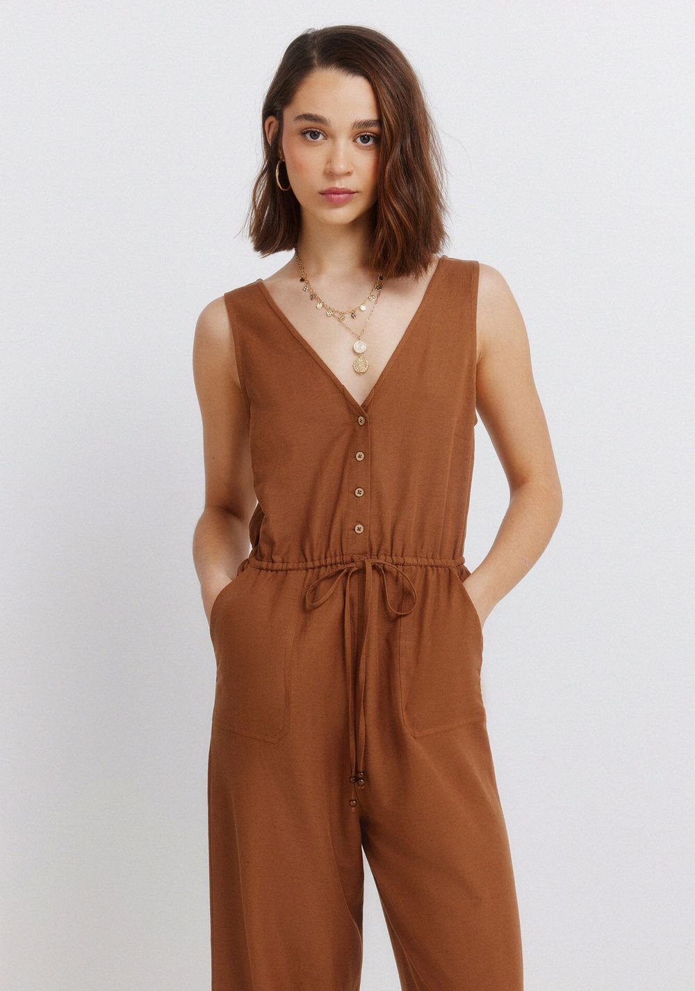 Jumpsuit sin Mangas Estampado de Lino Springfield 7