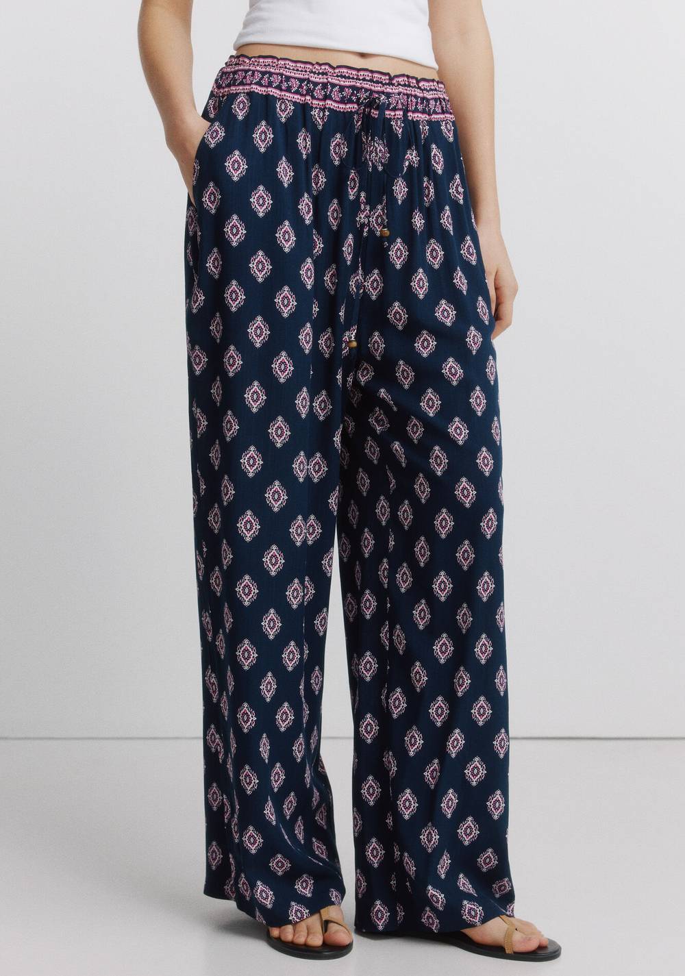 Pantalón Estampado Rústico con Cordón Springfield