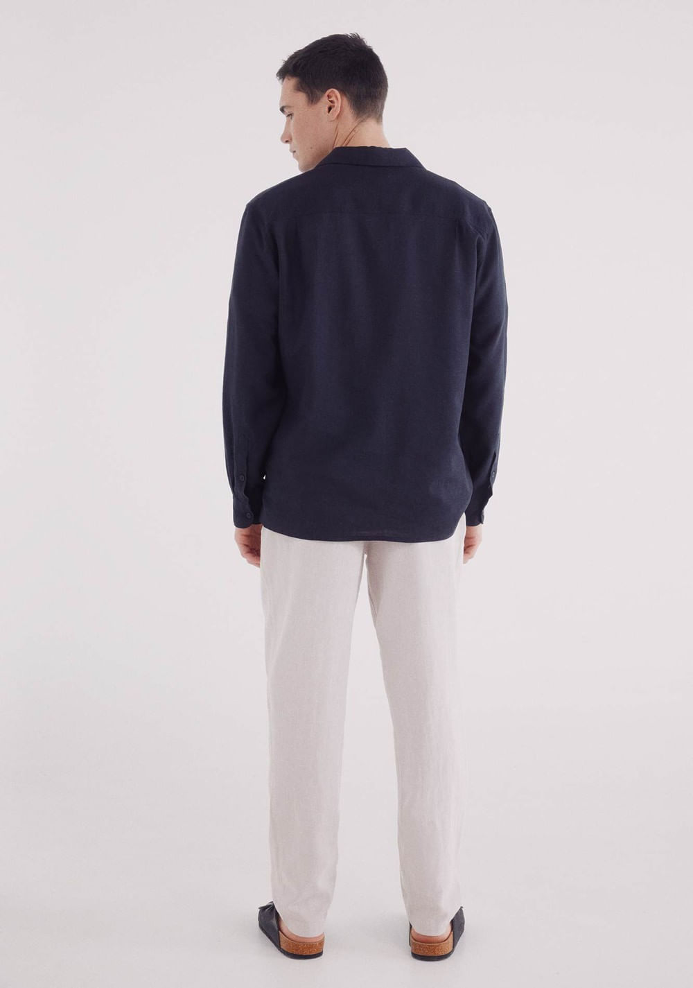 Pantalón Estructura Lino Slim Fit Springfield 3