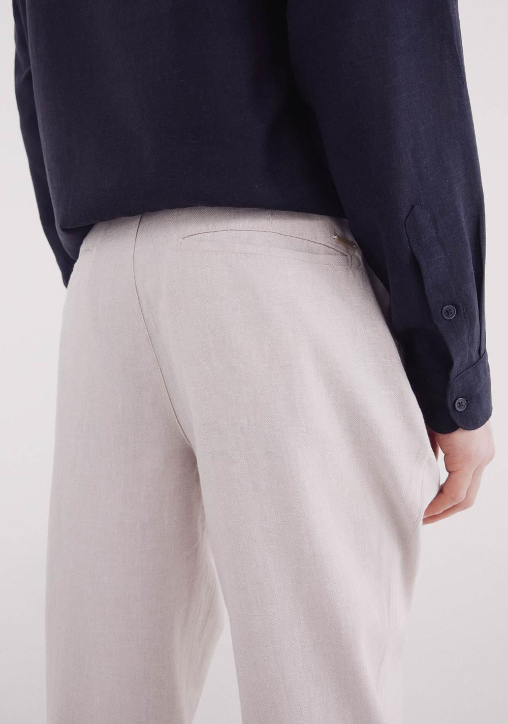 Pantalón Estructura Lino Slim Fit Springfield 4