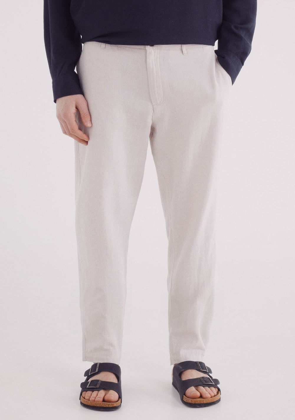 Pantalón Estructura Lino Slim Fit Springfield Imagen Principal