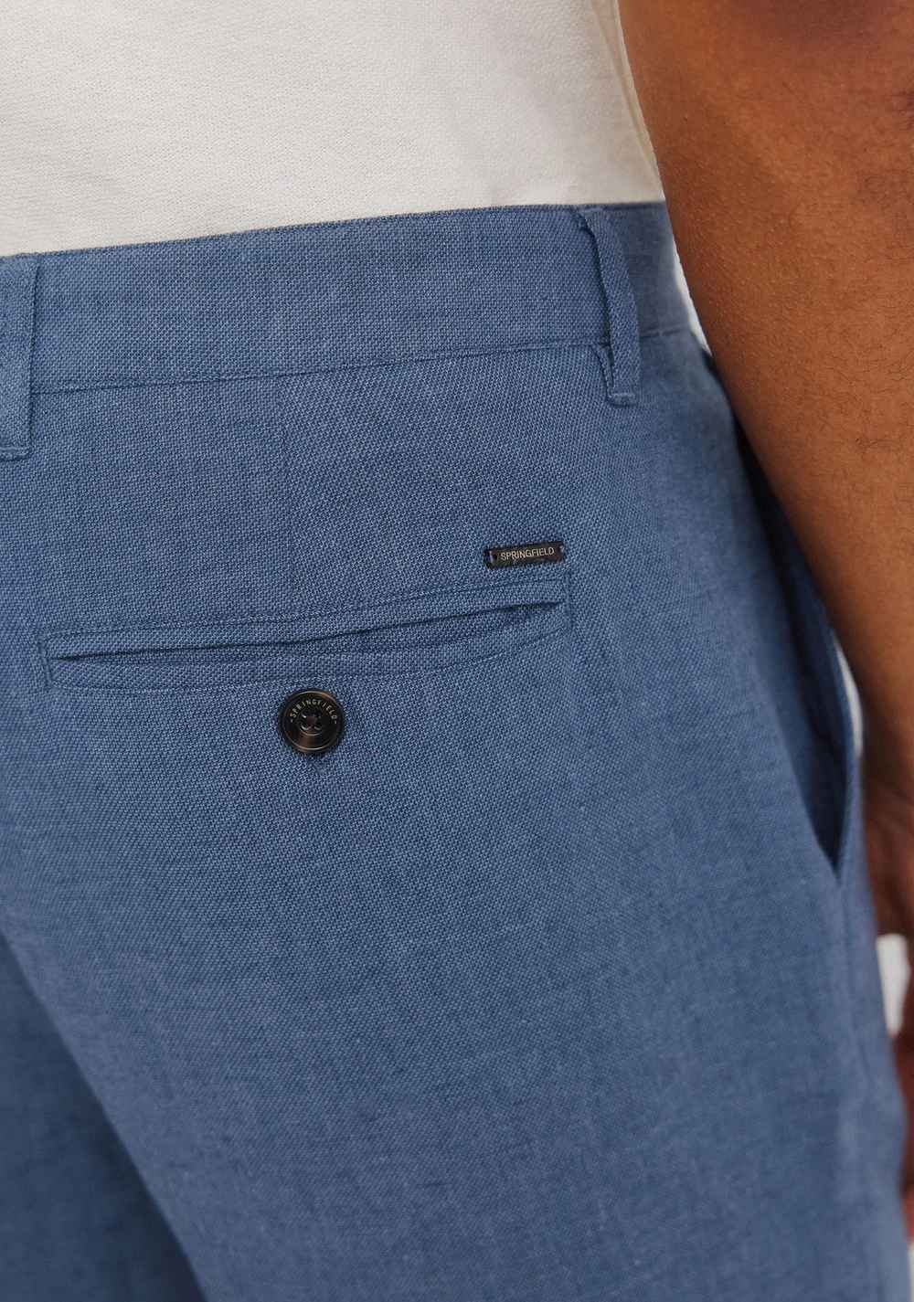 Pantalón Slim Fit Comfort de Lino con Estructura Springfield 5