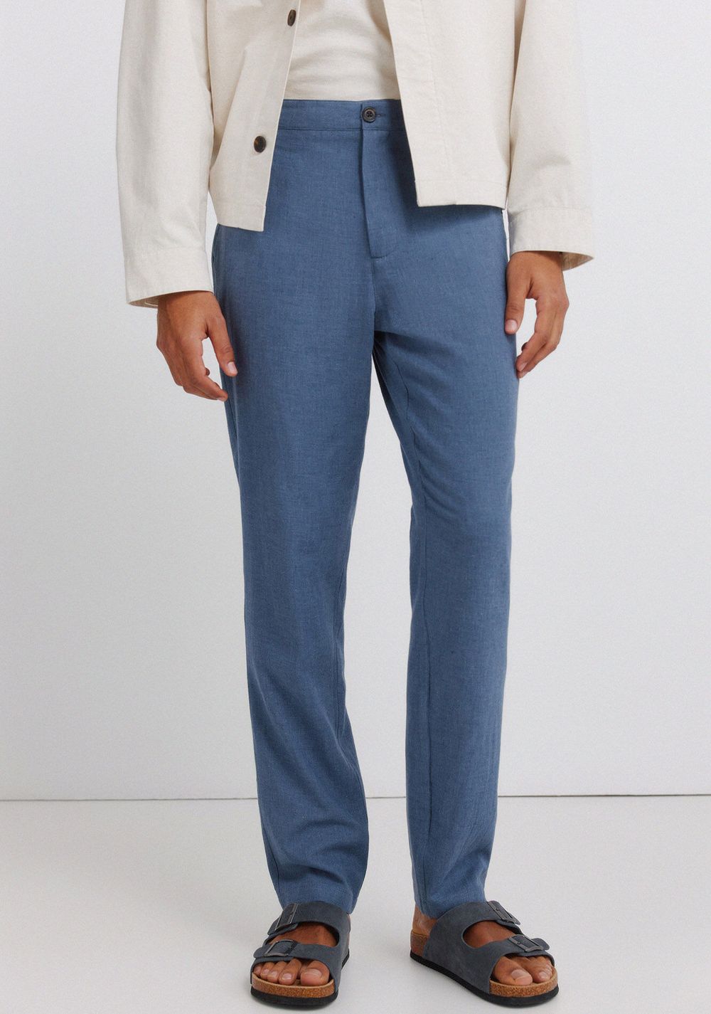 Pantalón Slim Fit Comfort de Lino con Estructura Springfield