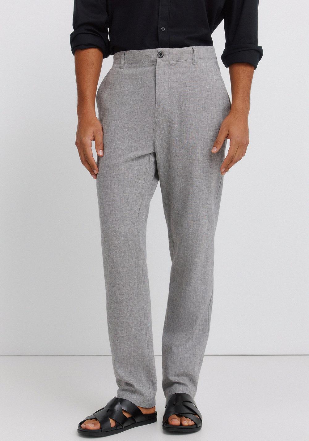Pantalón Slim Fit Comfort de Lino con Estructura Springfield