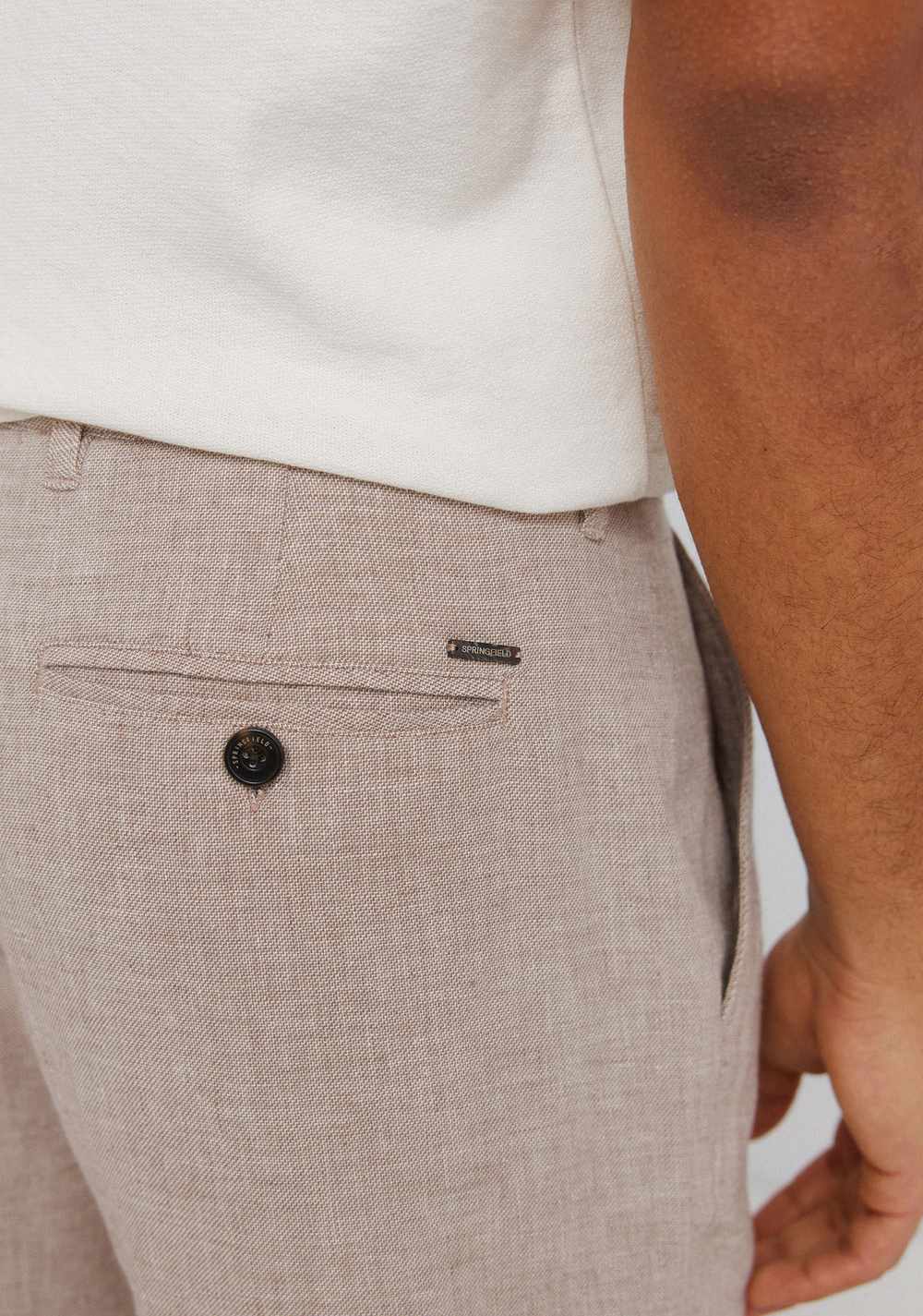 Pantalón Slim Fit Comfort de Lino con Estructura Springfield 5