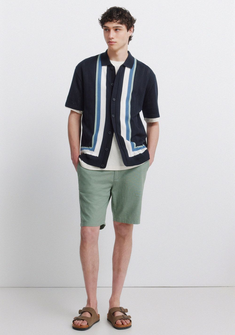 Polo Manga Corta con Raya Vertical Springfield 2