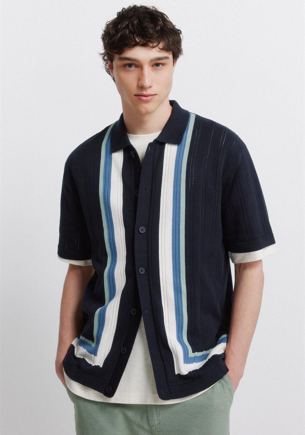 Polo Manga Corta con Raya Vertical Springfield