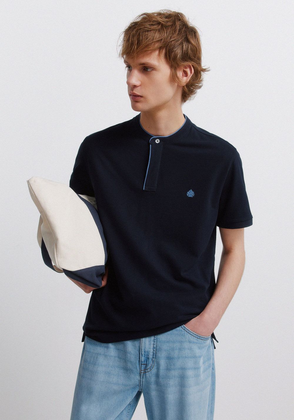 Polo de Piqué Cuello Mao Slim Fit Springfield