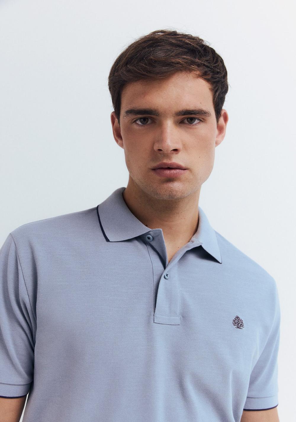 Polo de Piqué Elegante con Cuello de Corte Regular Springfield 4