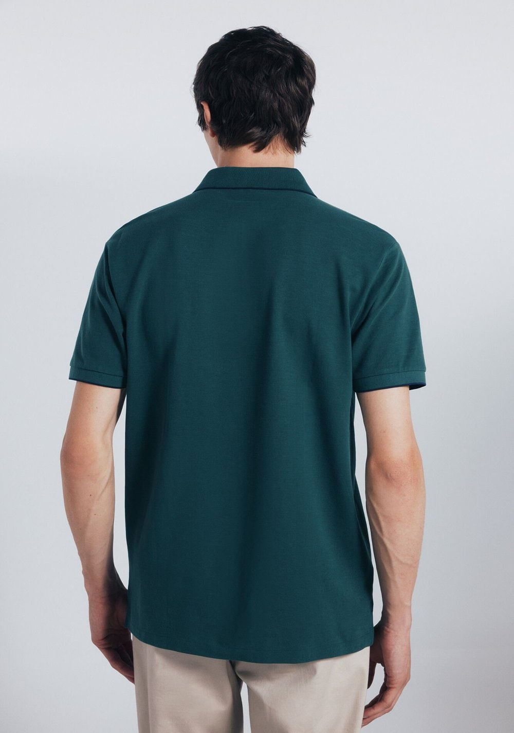 Polo de Piqué Elegante con Cuello de Corte Regular Springfield 4