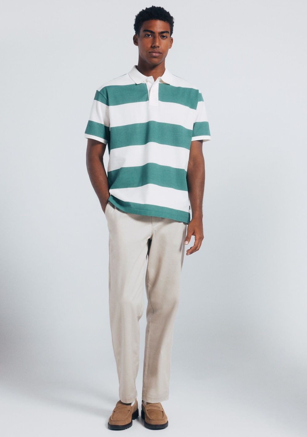 Polo Piqué Regular Fit Rayas Anchas Springfield 2