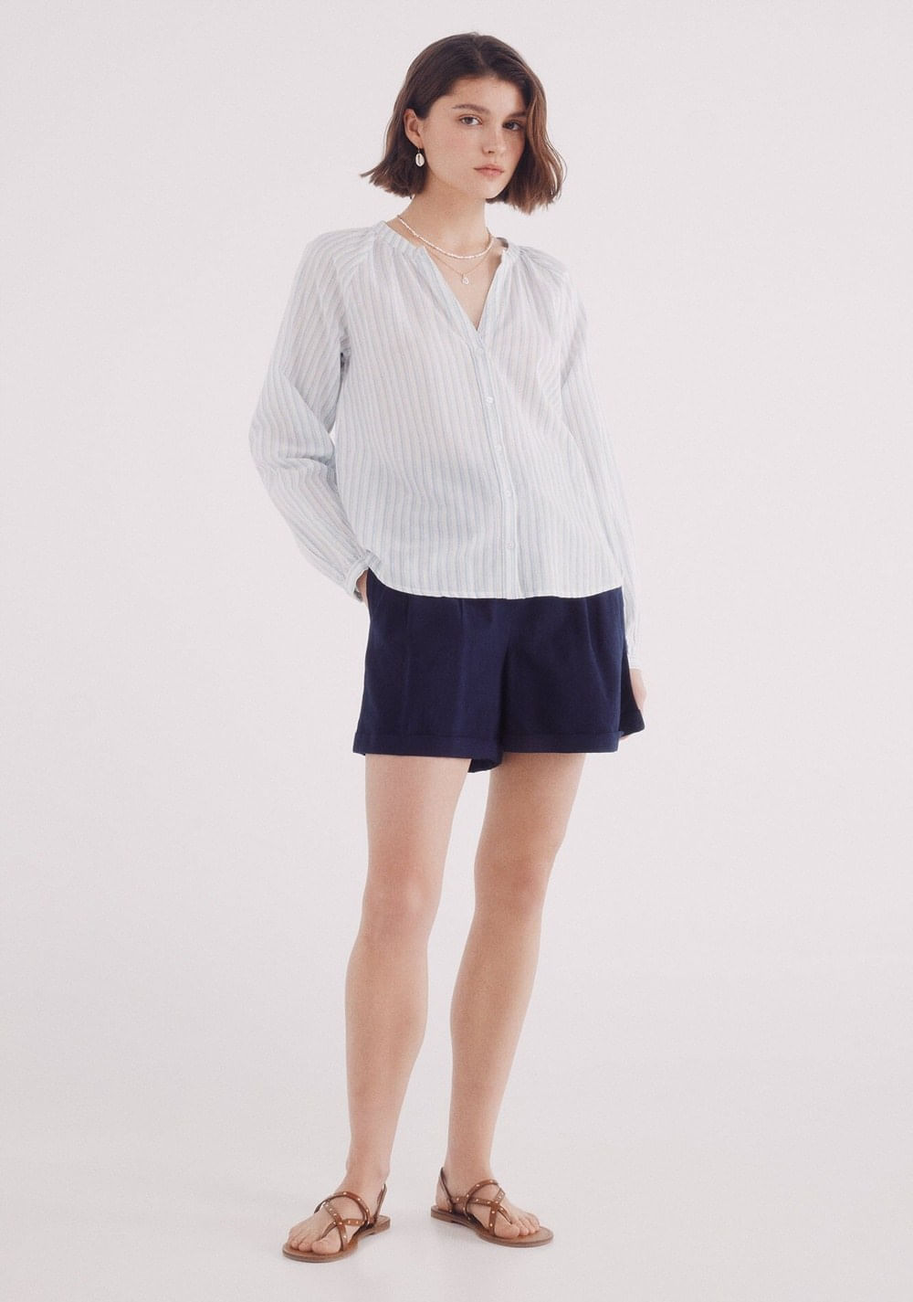 Short Elástico Cintura Algodón Lino Springfield 4