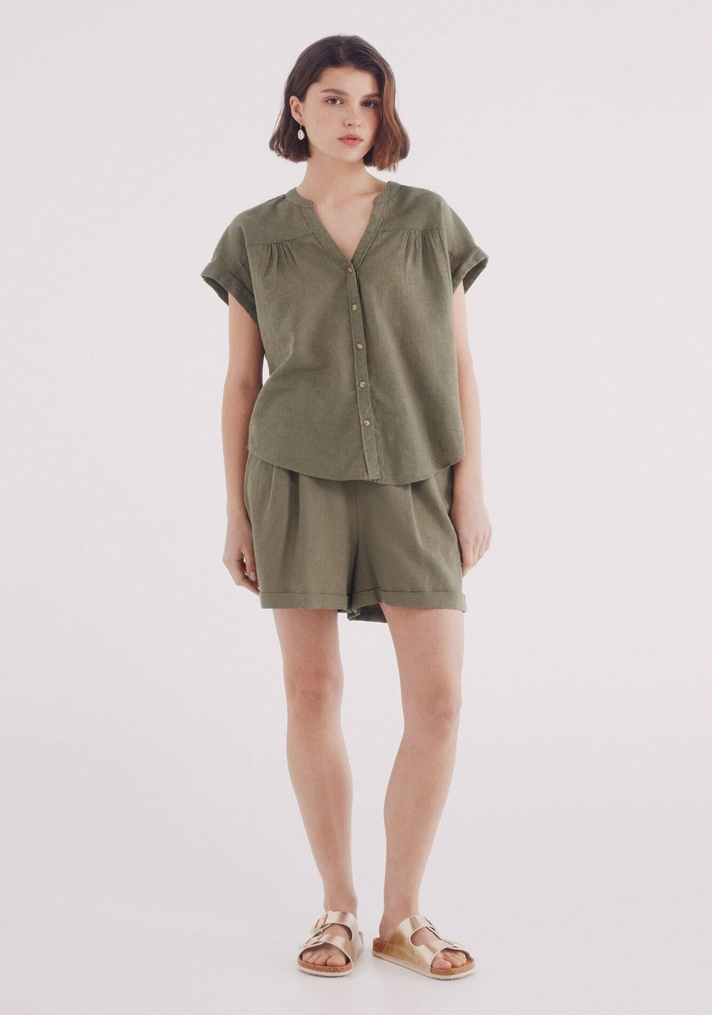 Short Elástico Cintura Algodón Lino Springfield 4