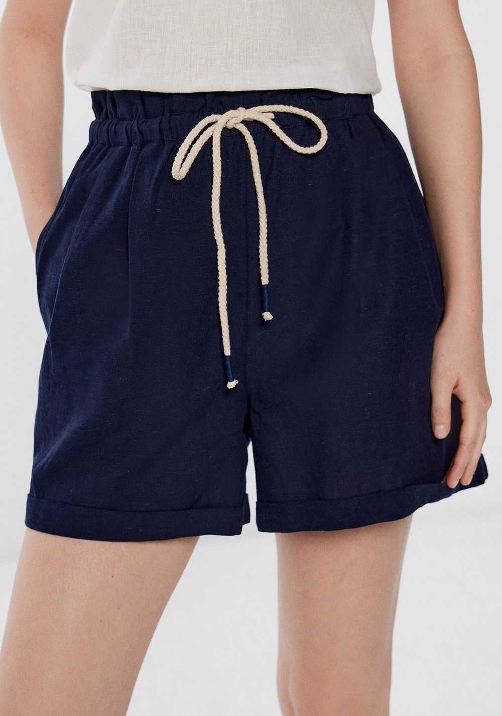 Shorts Lino Cintura Elástica Springfield 4