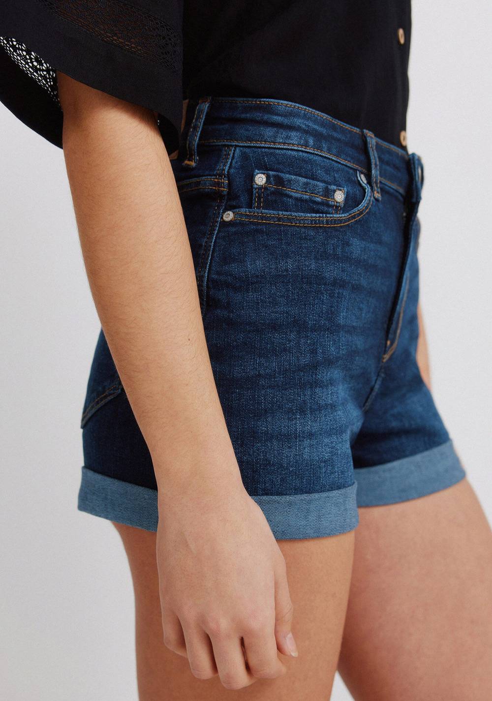 Shrots de Jeans de Tiro Medio Springfield 3