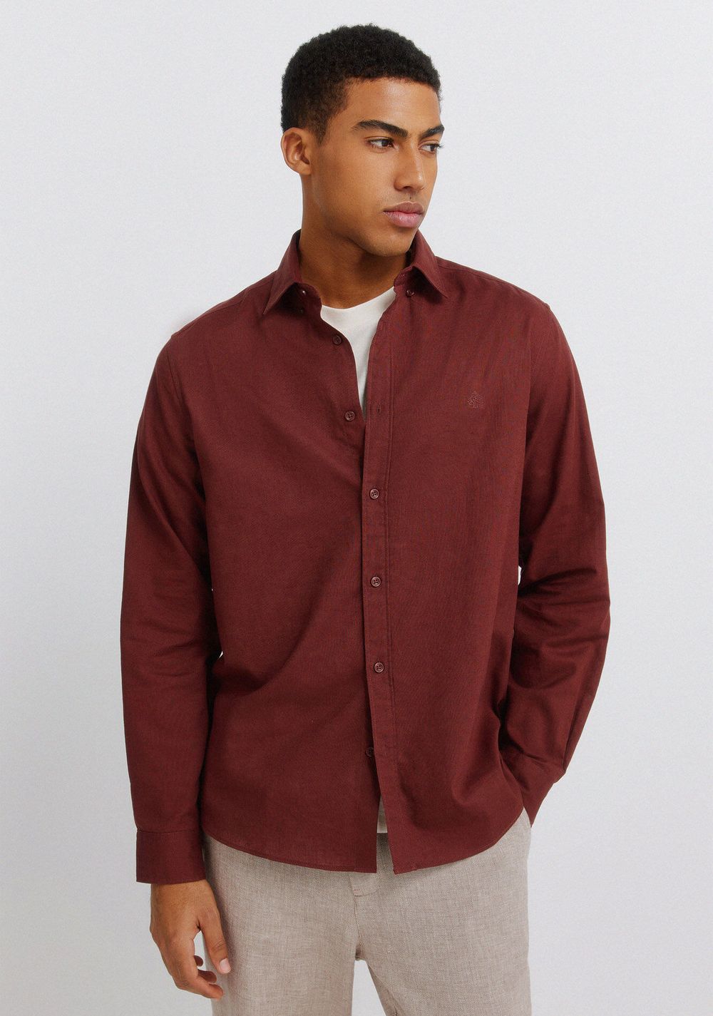 Sobrecamisa de Lino con Bolsillo Overshirt Springfield