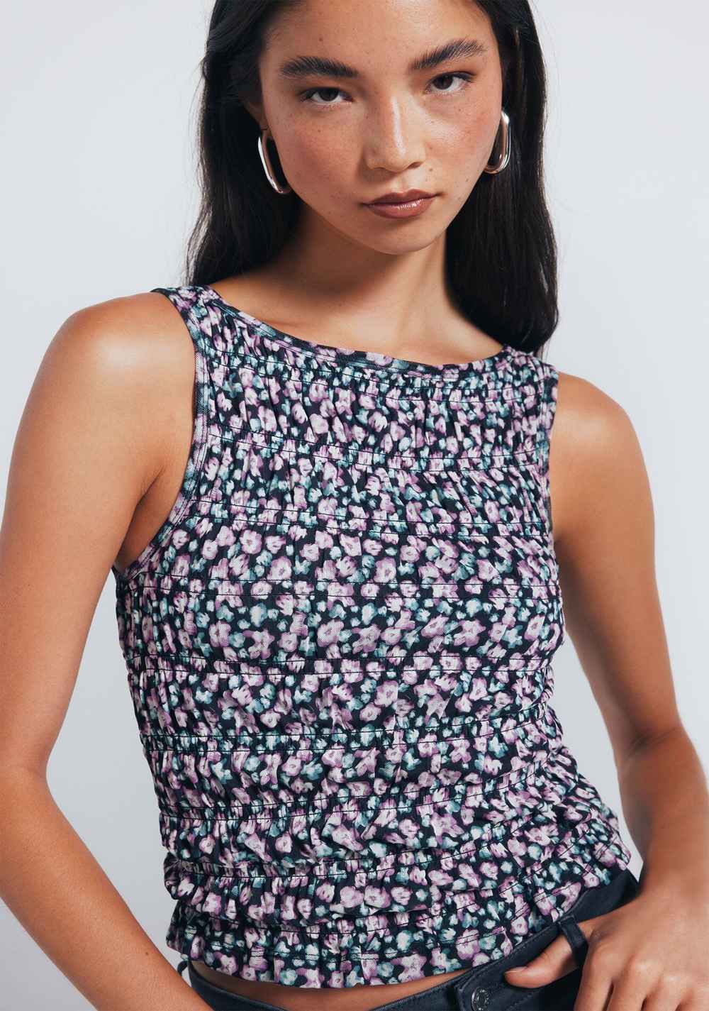 Top Ajustado Florecitas Springfield 6