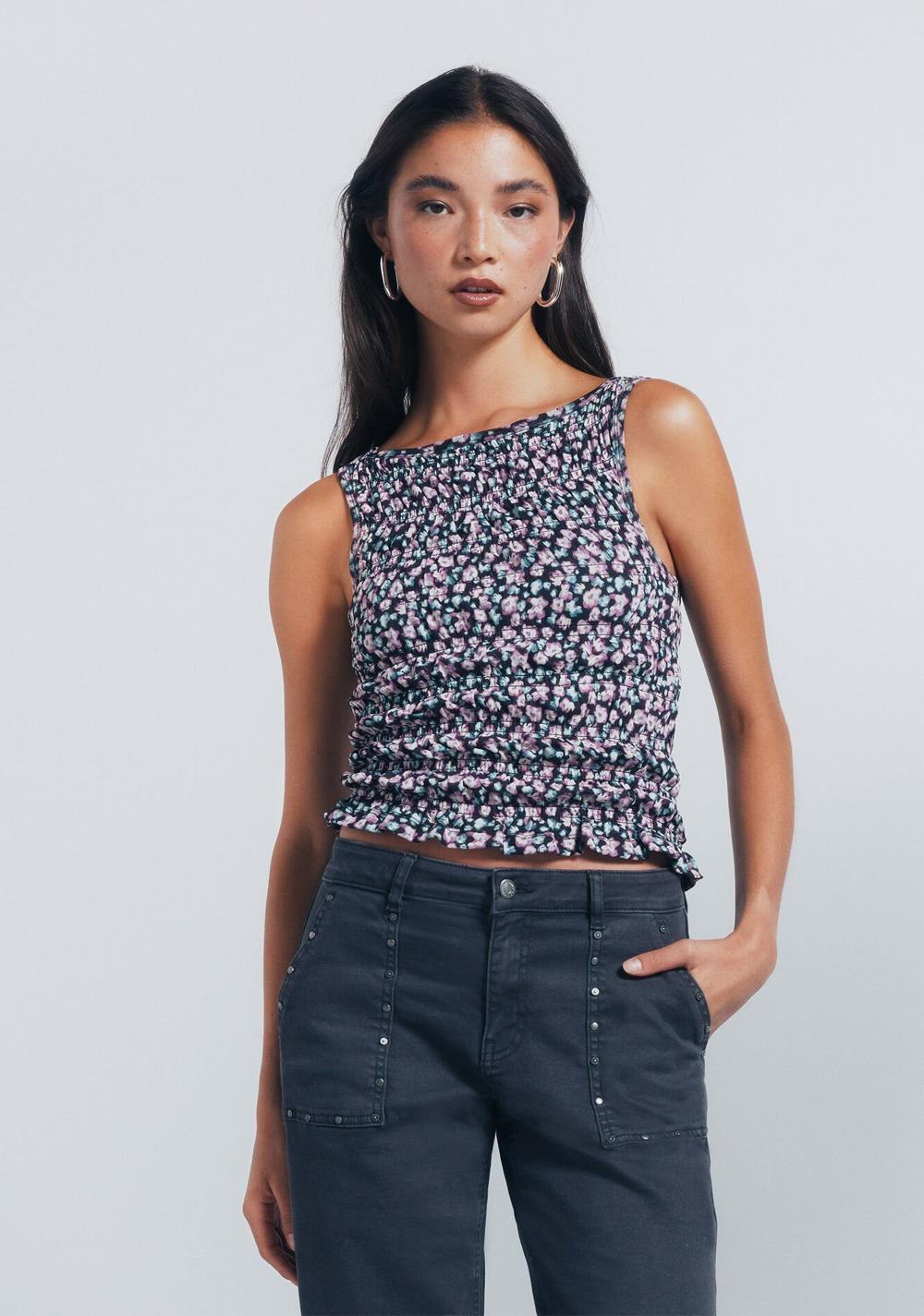 Top Ajustado Florecitas Springfield