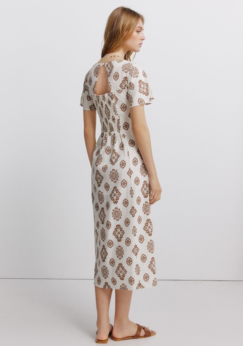 Vestido Camisero Estampado de Lino Springfield 5