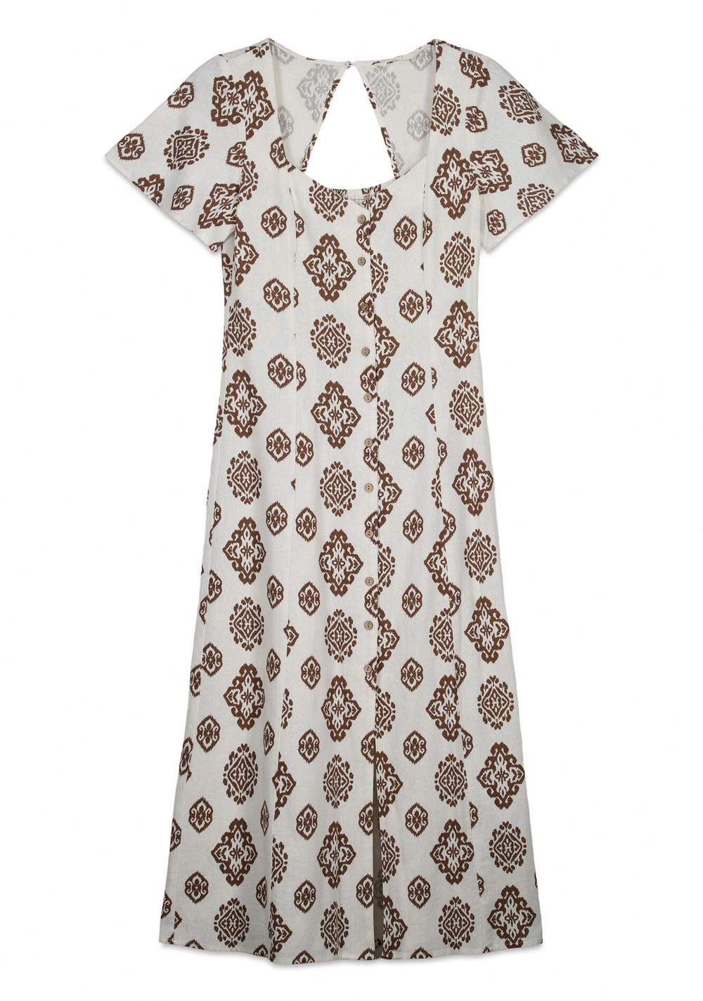 Vestido Camisero Estampado de Lino Springfield 6