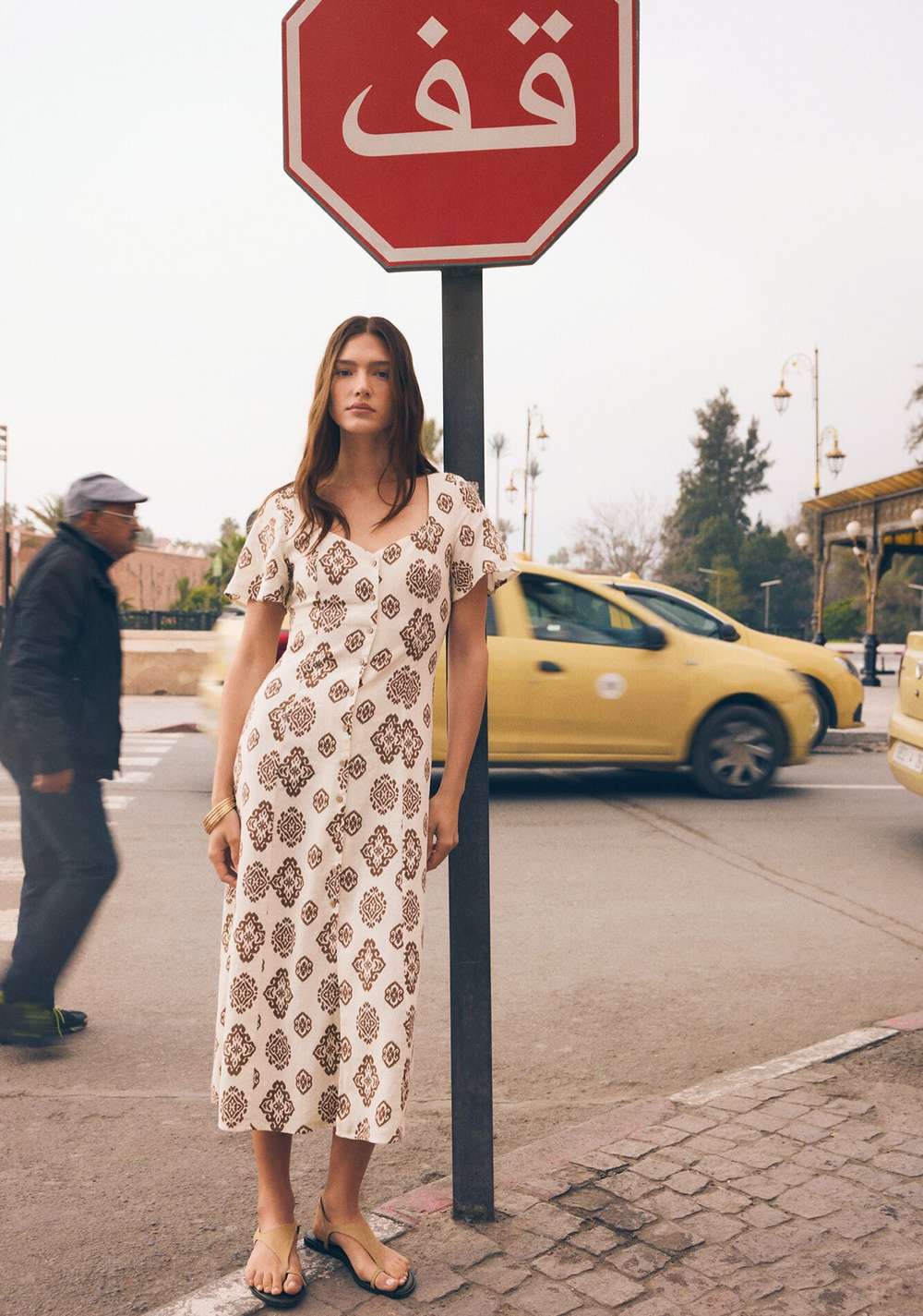 Vestido Camisero Estampado de Lino Springfield 7