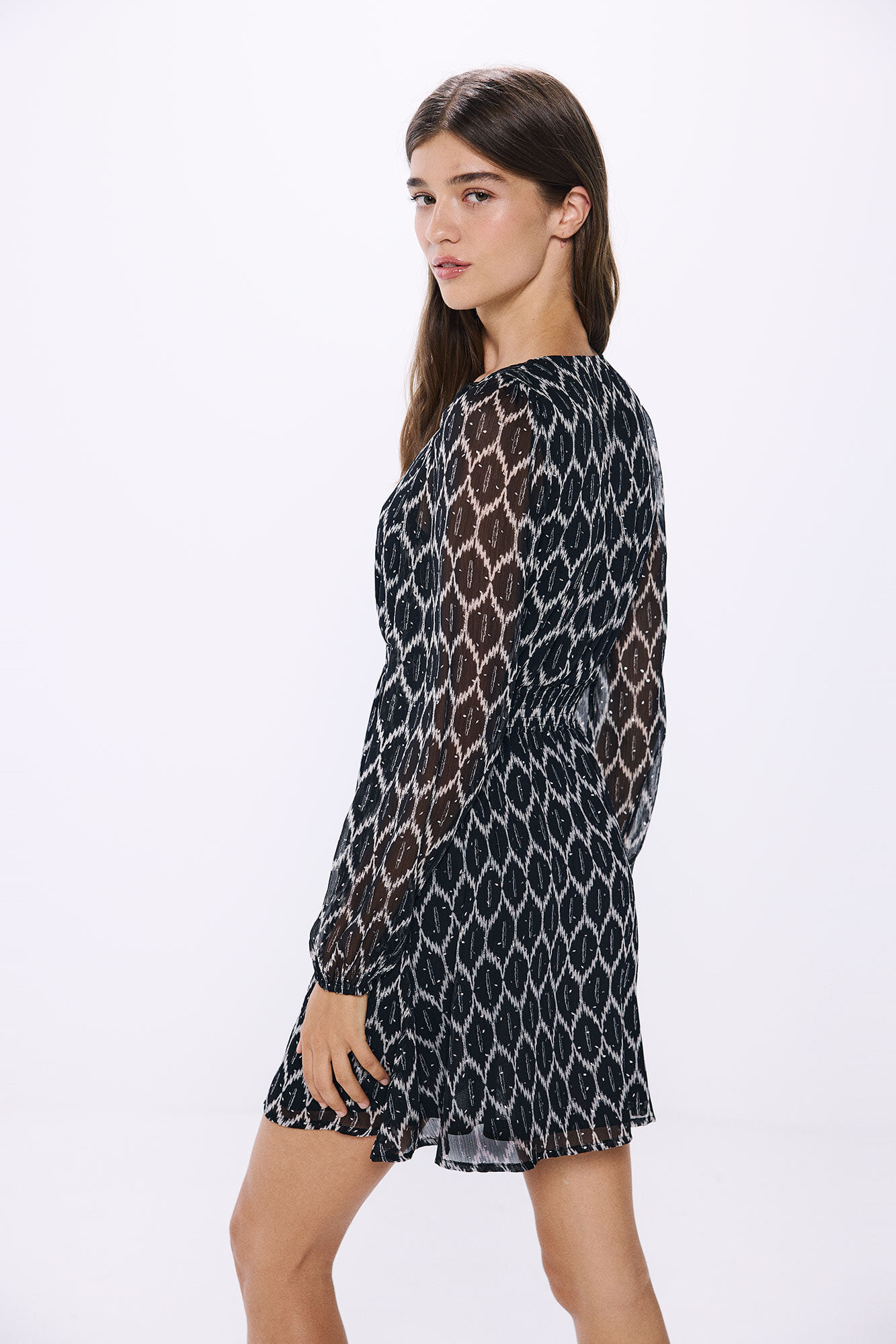Vestido Corto Estampado Lurex Springfield 3