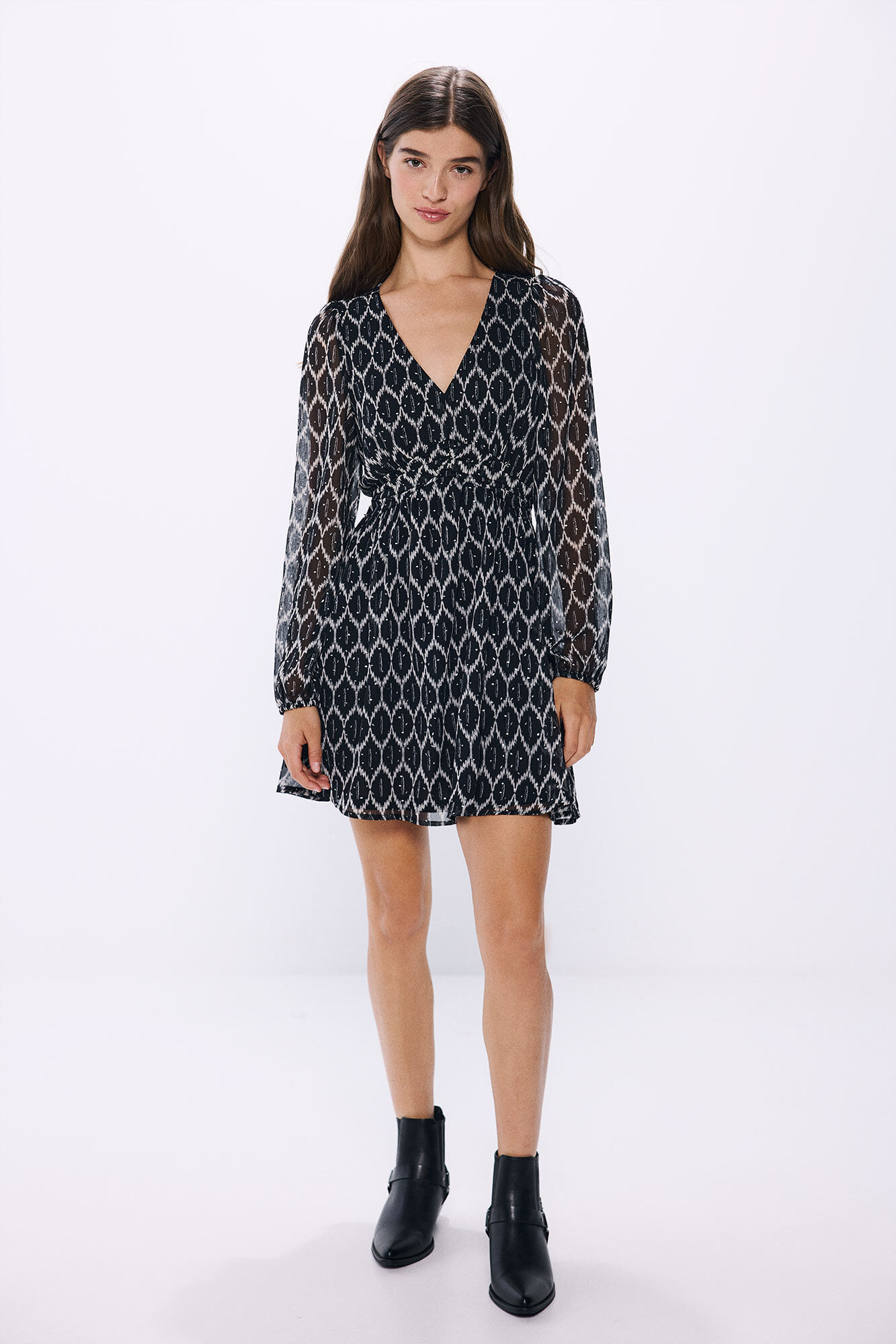 Vestido Corto Estampado Lurex Springfield Imagen Principal