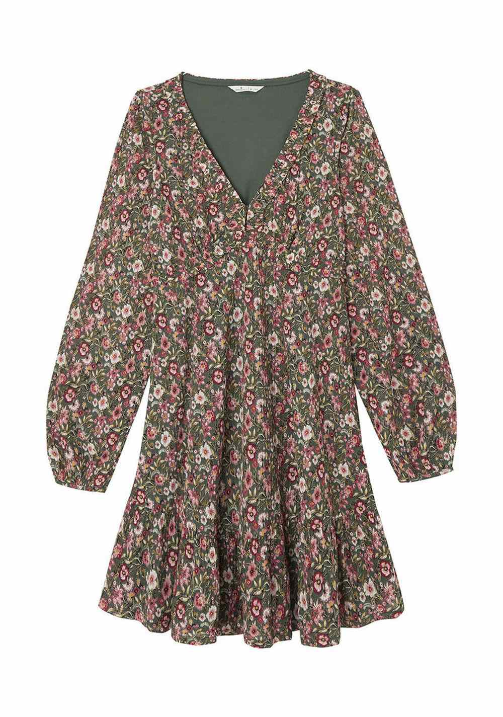 Vestido Corto Frunces Estampado Flores Springfield 5