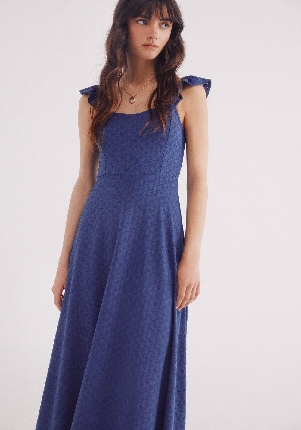 Vestido Midi Bordado Suizo Tirantes Springfield 2