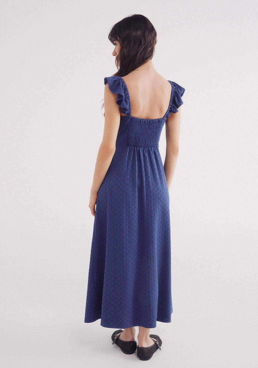 Vestido Midi Bordado Suizo Tirantes Springfield 3