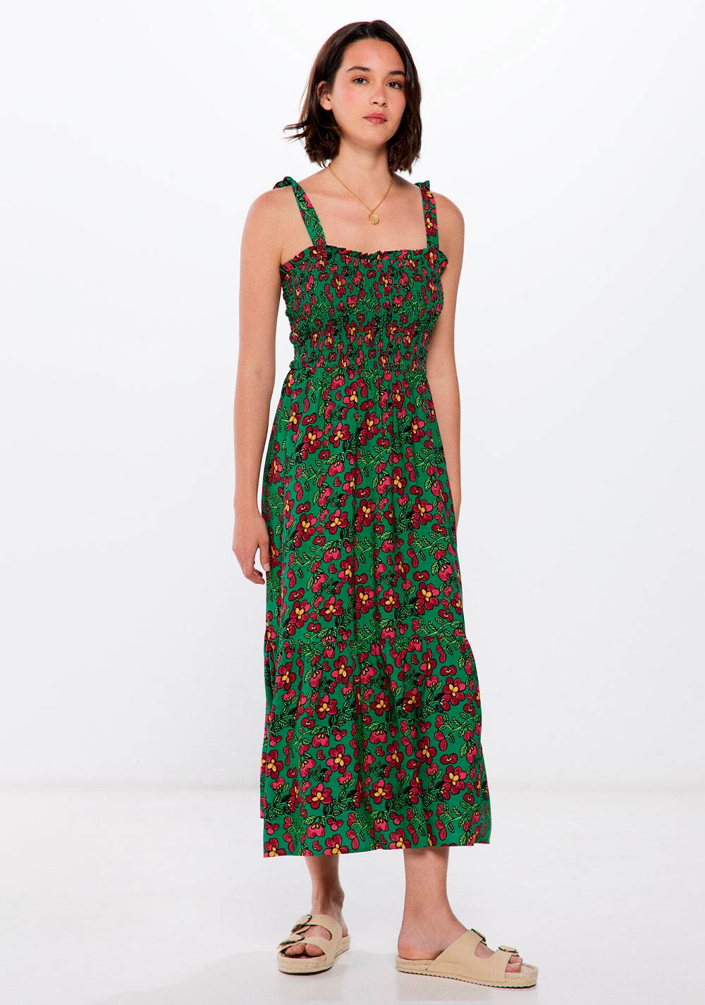 Vestido Midi Tirantes Lazo roots Studio Springfield Imagen Principal